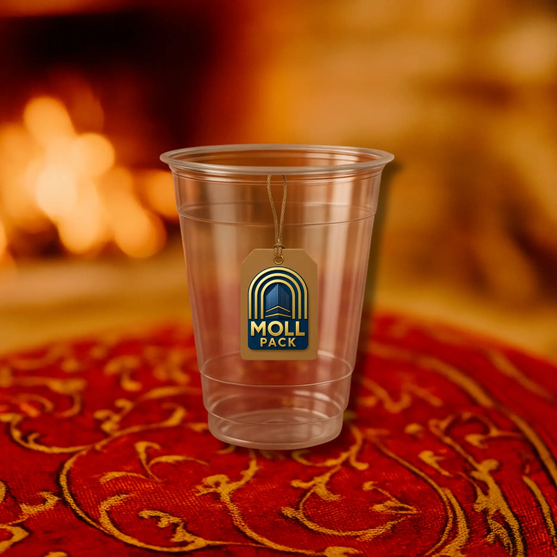 كوب بلاستيك بغطاء مسطح