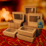 علبة كرافت مخصصة للطعام بنافذة شفافة